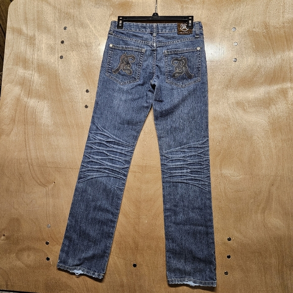 Rock & Republic Roth FRTHVL Med Wash Blue Relaxed Straight Leg Denim Jeans 27 - Picture 6 of 8